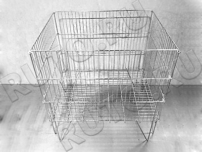 3RD-001-8060 Накопитель сетчатый, корзина напольная (хром) 800х600 мм, высота 850 мм